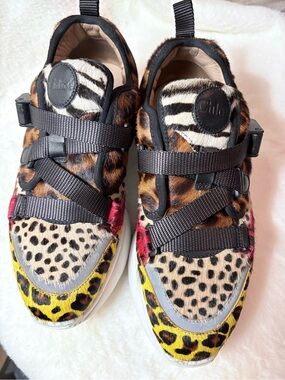 Chloé Sonnie Multicolor Animal Print Calf Hair
Sneakers Size 38 / US 8